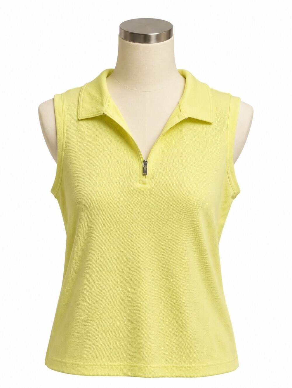N ' VO Sleeveless Zip Polo Top Yellow